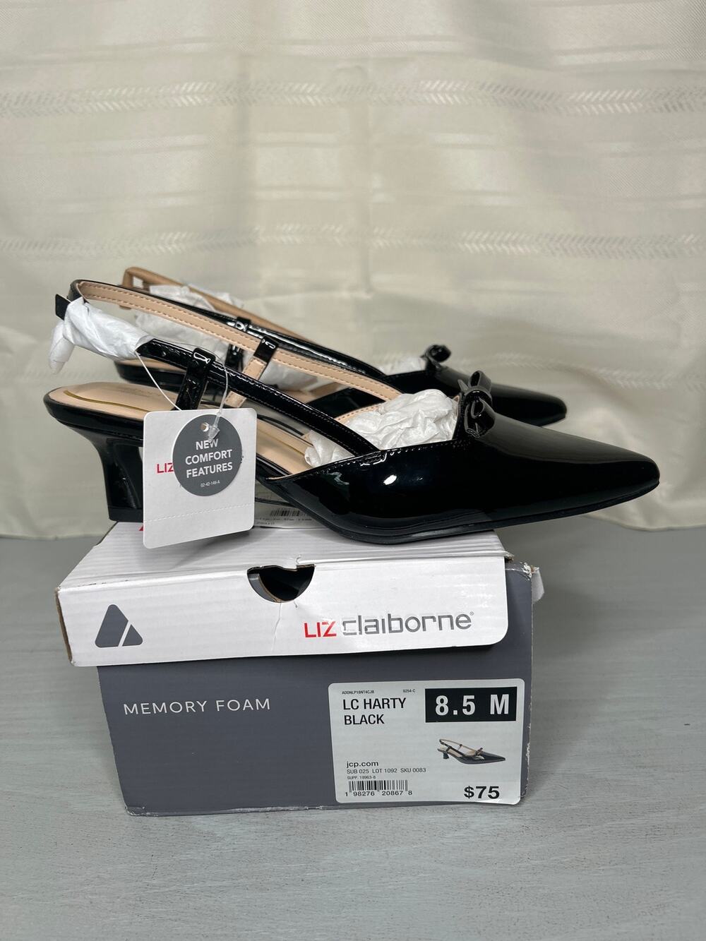 Liz Claiborne Harty Pointed Toe Cone Heel Pumps Black Size 8.5M